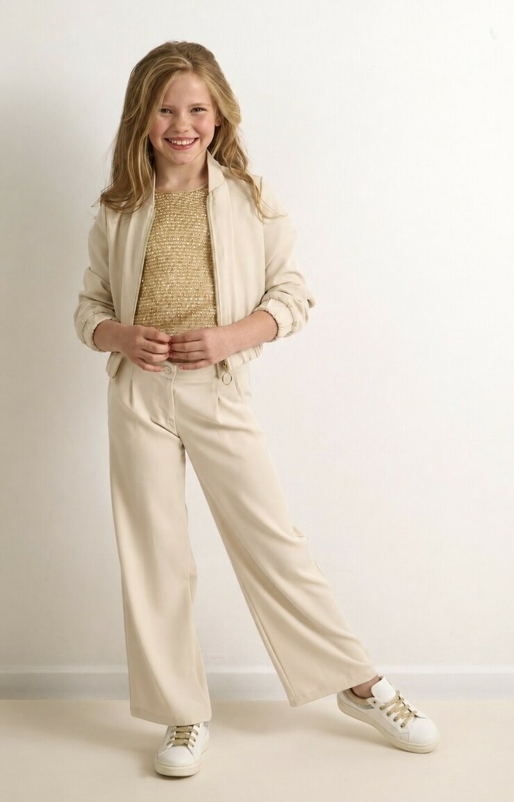 SET BEIGE GOUDEN TOP