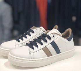 SNEAKER STREEP INDIGO  BEIGE